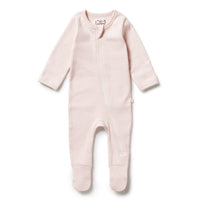 Wilson + Frenchy | Cantaloupe Organic Stripe Zipsuit With Feet