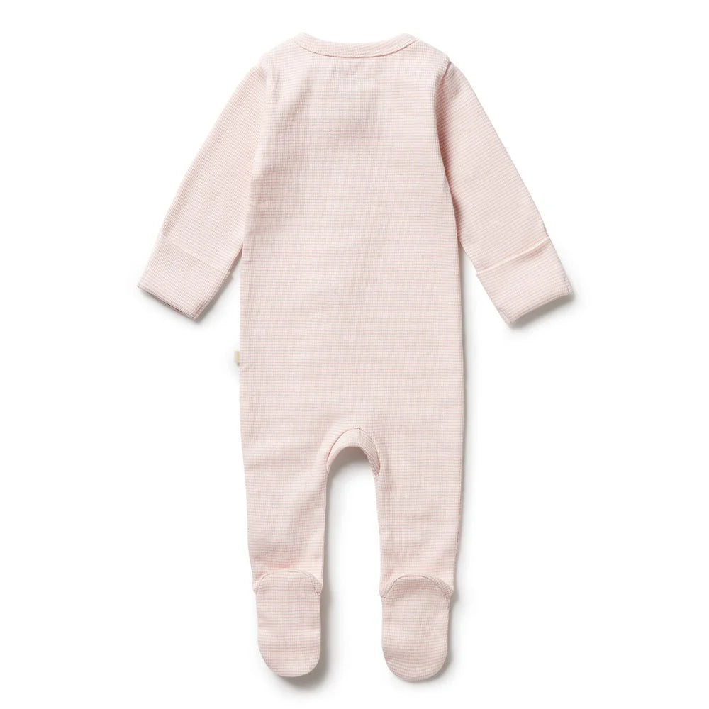 Wilson + Frenchy | Cantaloupe Organic Stripe Zipsuit With Feet