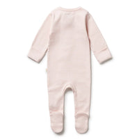 Wilson + Frenchy | Cantaloupe Organic Stripe Zipsuit With Feet