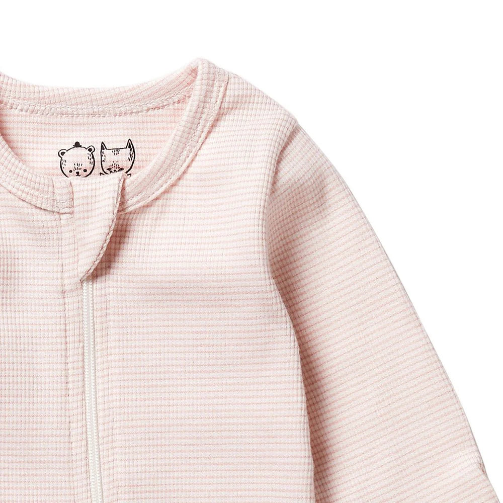 Wilson + Frenchy | Cantaloupe Organic Stripe Zipsuit With Feet