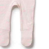 Wilson + Frenchy | Cantaloupe Organic Stripe Zipsuit With Feet