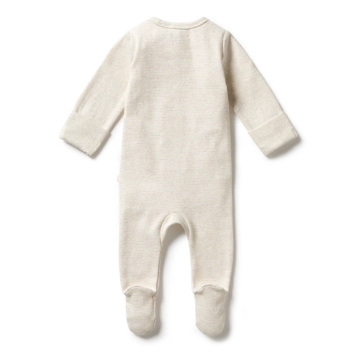 Wilson + Frenchy | Oatmeal Organic Stripe Zipsuit With Feet