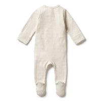 Wilson + Frenchy | Oatmeal Organic Stripe Zipsuit With Feet