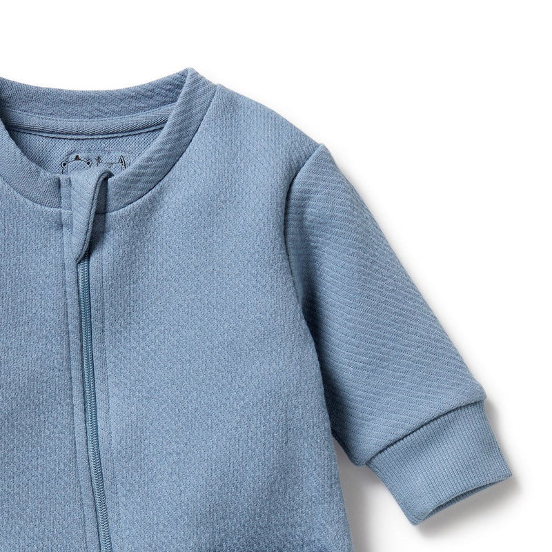 Wilson + Frenchy | Storm Blue Quilted Growsuit