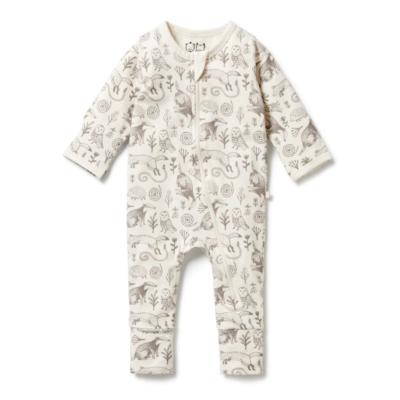 Wilson + Frenchy | Tribal Woods Organic Zipsuit with Feet