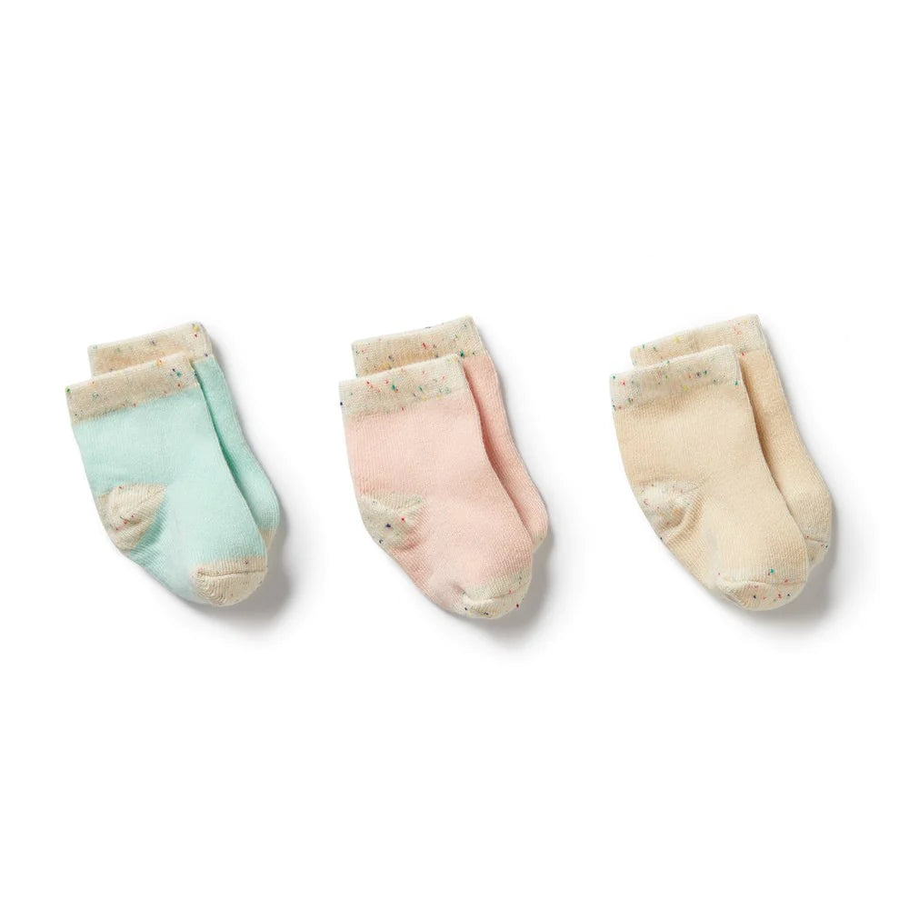 Wilson & Frenchy | Mint Green, Cream, Pink - 3PK BABY SOCKS