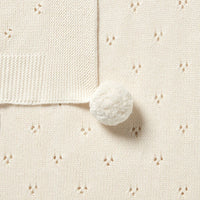 Wilson + Frenchy | Ecru Knitted Pointelle Blanket