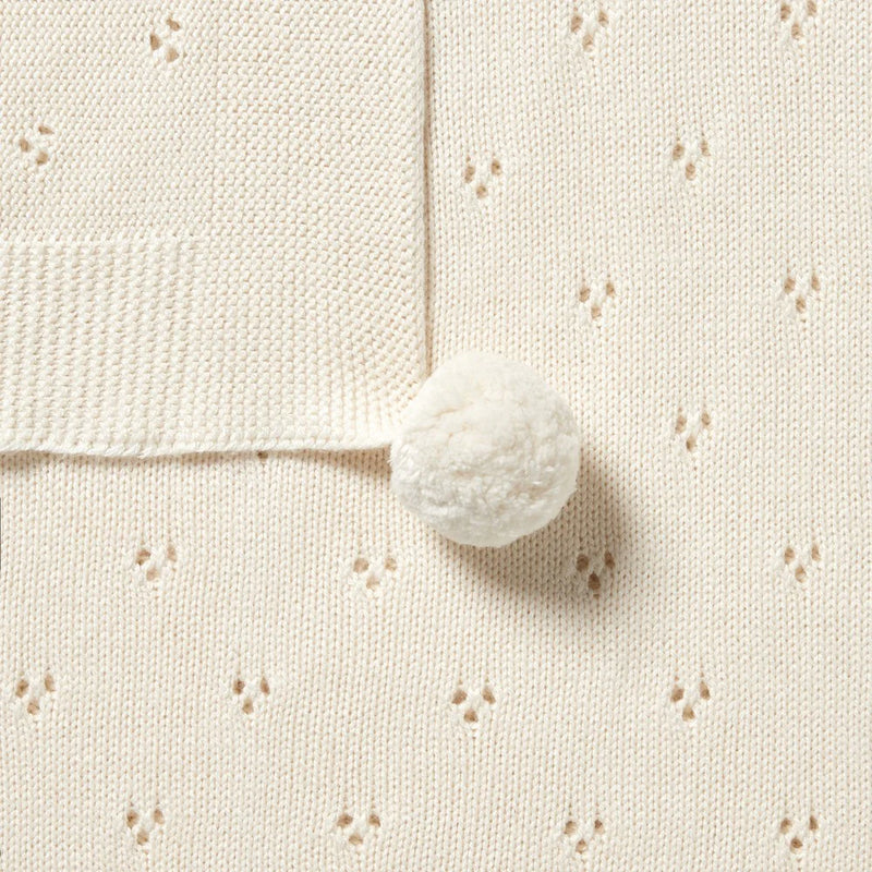 Wilson + Frenchy | Ecru Knitted Pointelle Blanket