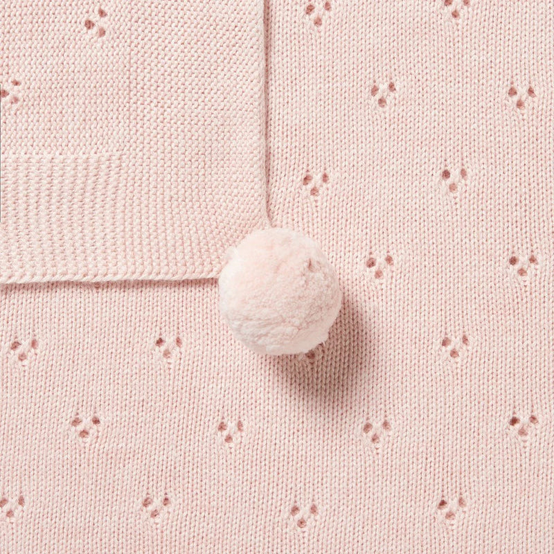 Wilson + Frenchy | Pink Knitted Pointelle Blanket