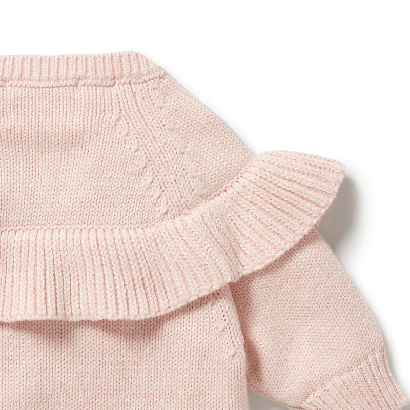 Wilson + Frenchy | Pink Knitted Ruffle Jumper