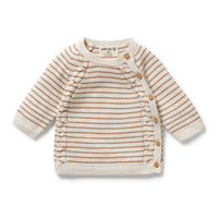 Wilson + Frenchy | Cinnamon Stripe Organic Knitted Kimono Cardigan