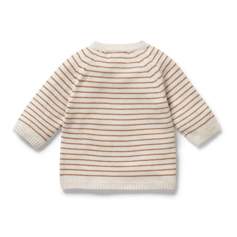 Wilson + Frenchy | Cinnamon Stripe Organic Knitted Kimono Cardigan
