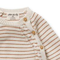 Wilson + Frenchy | Cinnamon Stripe Organic Knitted Kimono Cardigan
