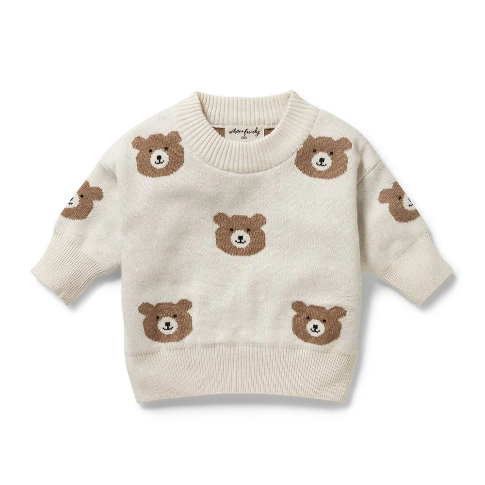 Wilson + Frenchy | Beary Cute Organic Knitted Jacquard Jumper