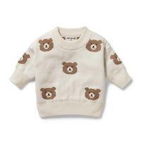 Wilson + Frenchy | Beary Cute Organic Knitted Jacquard Jumper