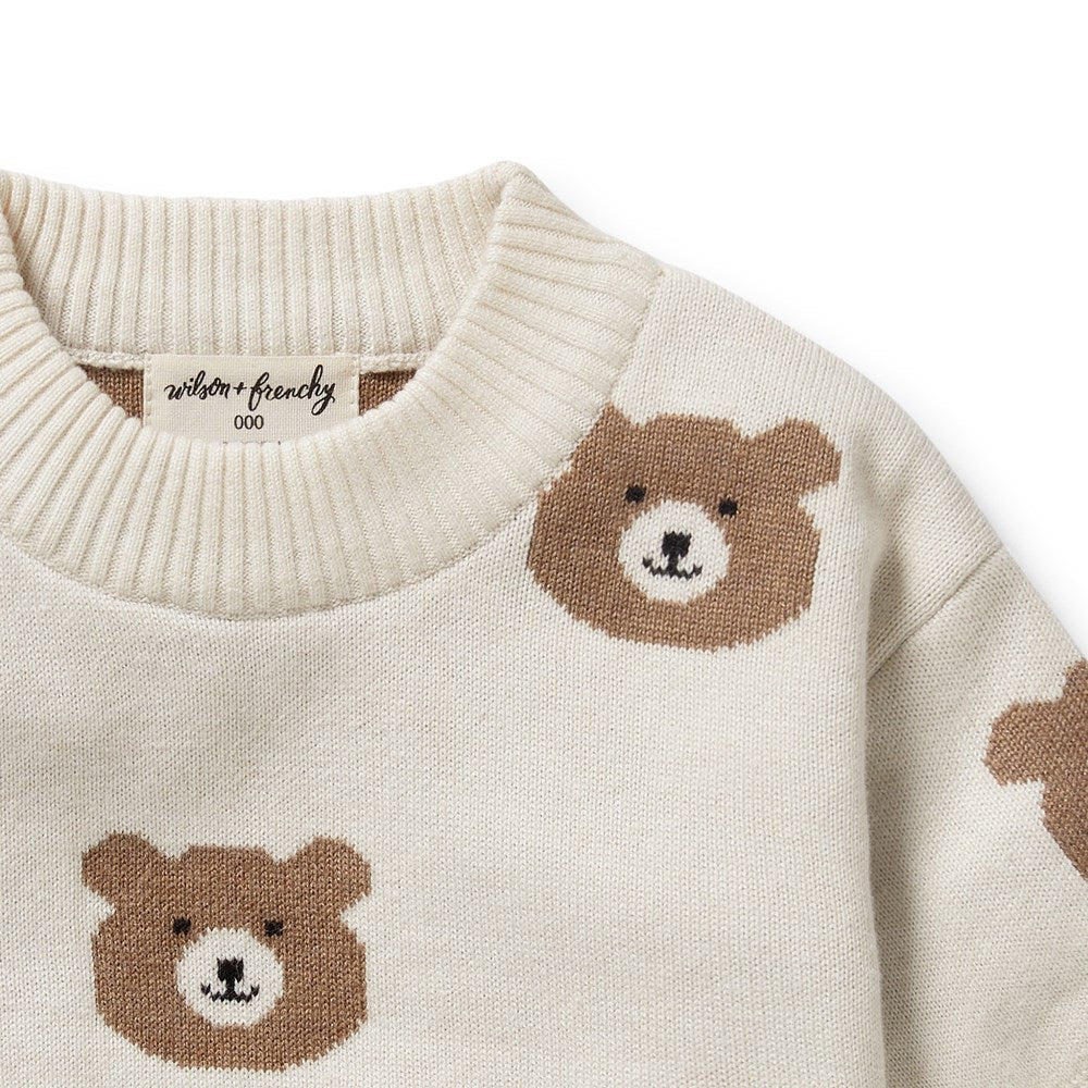 Wilson + Frenchy | Beary Cute Organic Knitted Jacquard Jumper