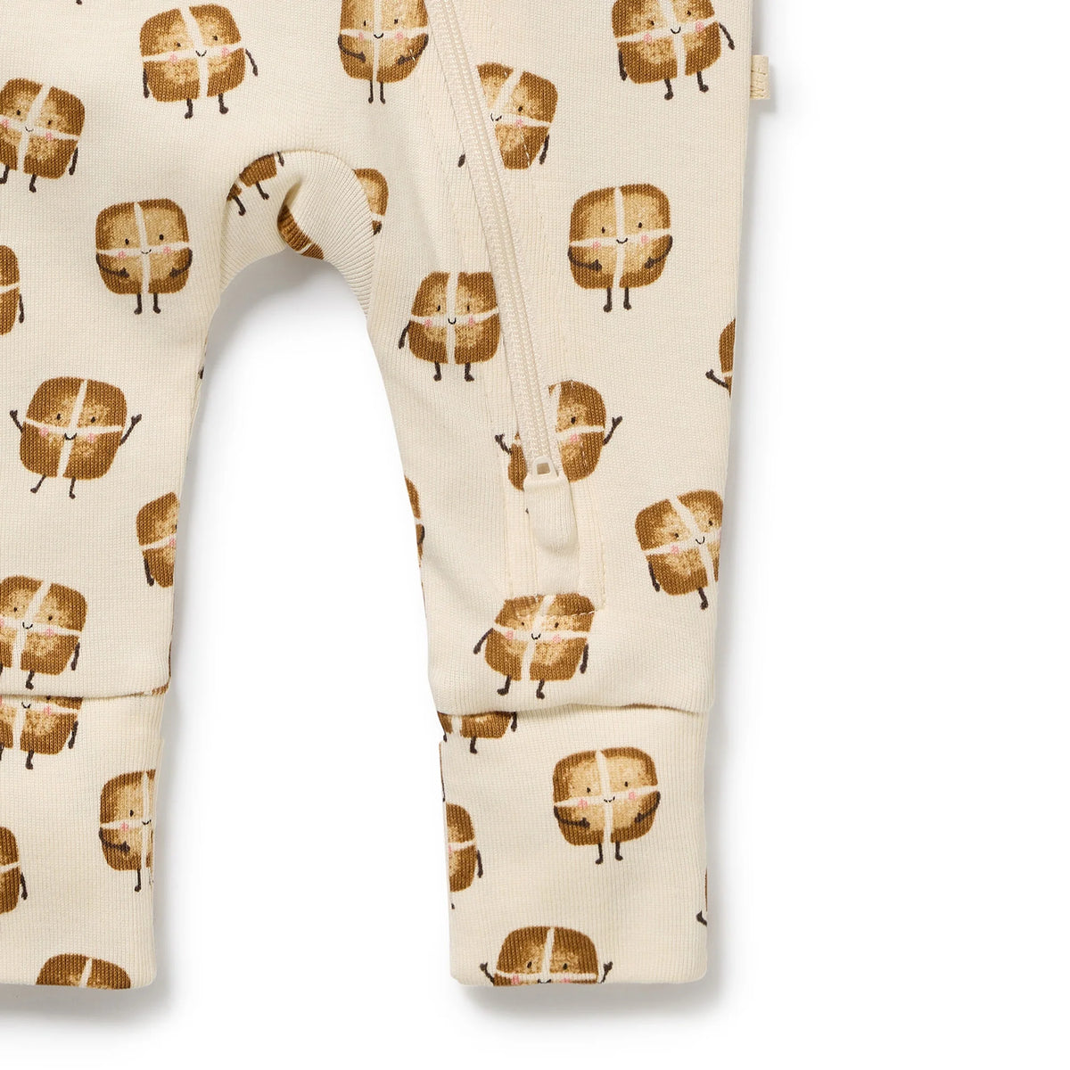 Wilson + Frenchy | Hot Cross Buns Organic Zipsuit With Feet