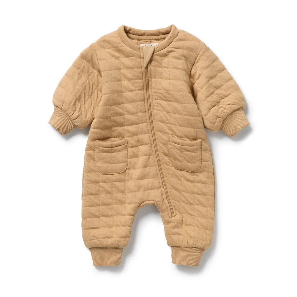 Wilson + Frenchy | Honey Fawn Organic Quilted Growsuit