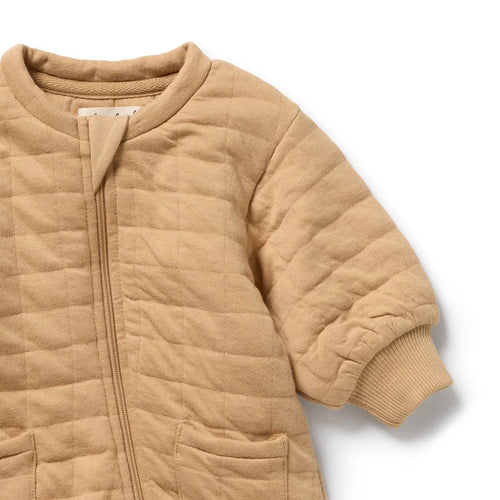 Wilson + Frenchy | Honey Fawn Organic Quilted Growsuit