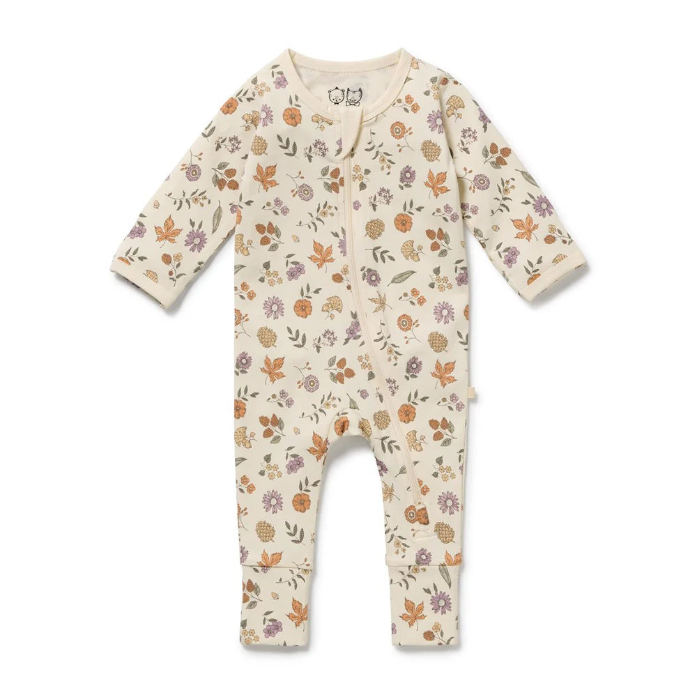 Wilson + Frenchy | Maple Glow Organic Zipsuit with feet
