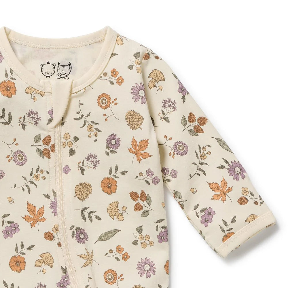 Wilson + Frenchy | Maple Glow Organic Zipsuit with feet