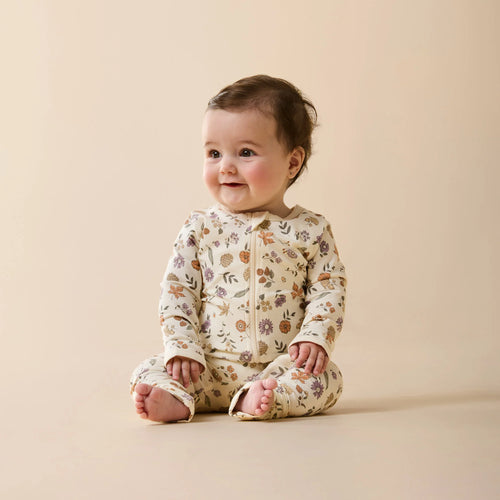 Wilson + Frenchy | Maple Glow Organic Zipsuit with feet