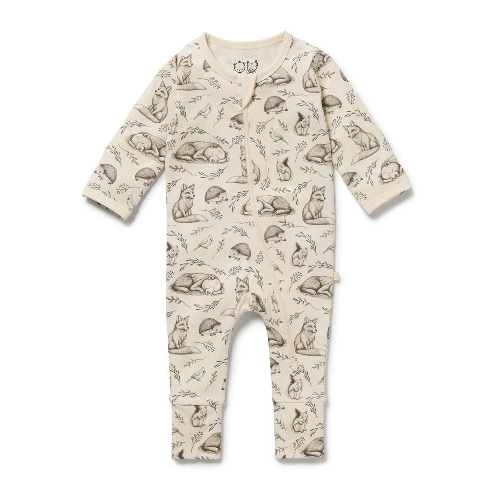 Wilson + Frenchy | Foxglove Forest Organic Zipsuit With Feet