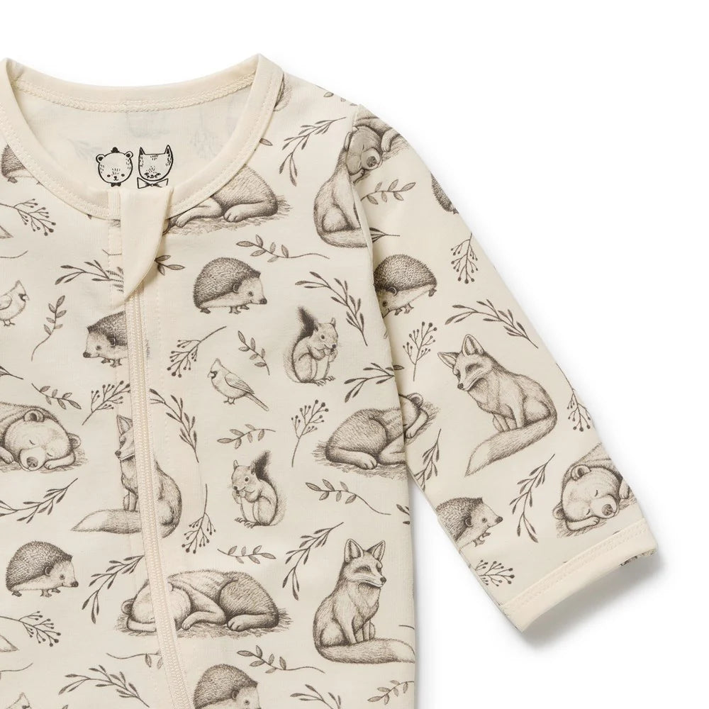 Wilson + Frenchy | Foxglove Forest Organic Zipsuit With Feet