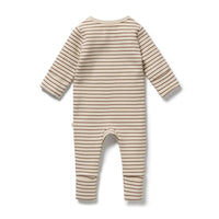 Wilson + Frenchy | Nutmeg Organic Stripe Zipsuit With Feet
