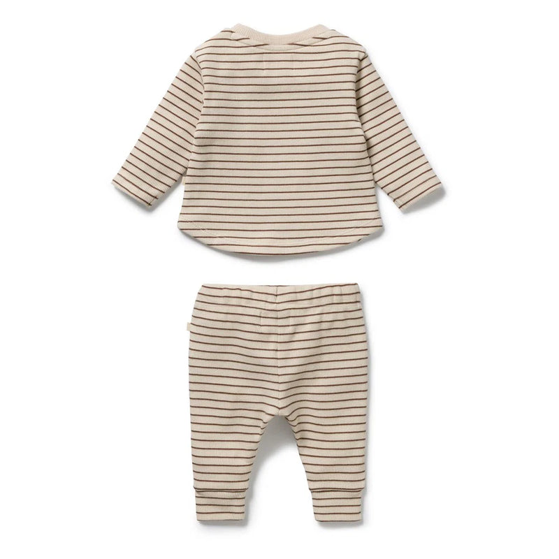 Wilson + Frenchy | Nutmeg Stripe Organic Waffle Set
