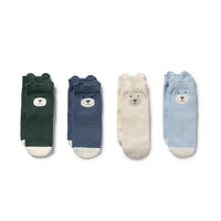 Wilson & Frenchy | Moss, Buttermilk, Storm Blue & Twilight Blue - Boys Organic Baby Socks