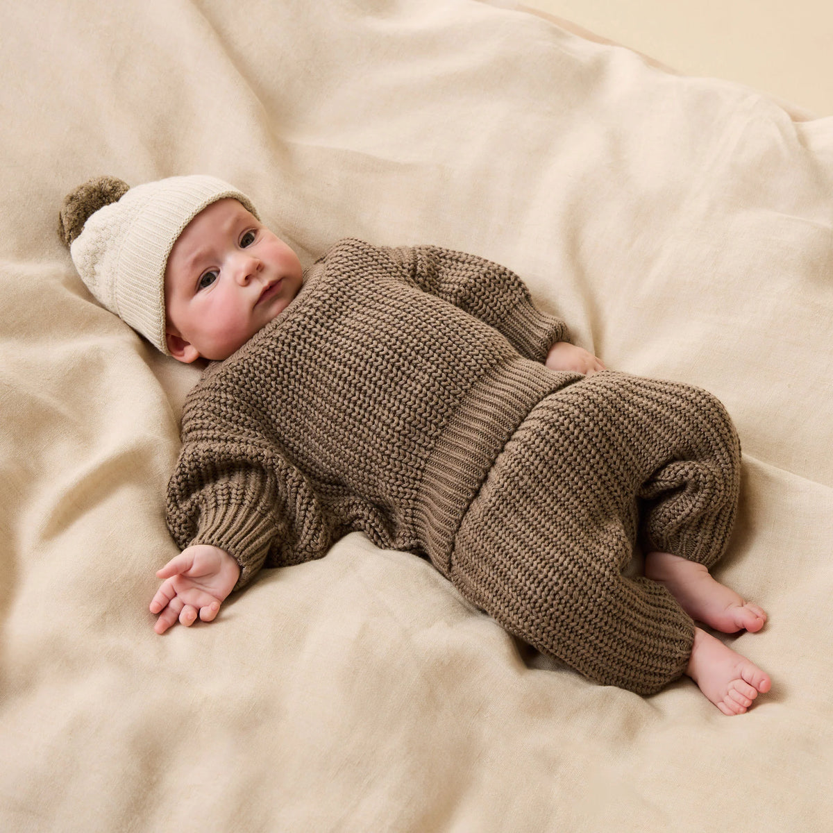 Wilson + Frenchy | Cream Organic Knitted Bubble Hat