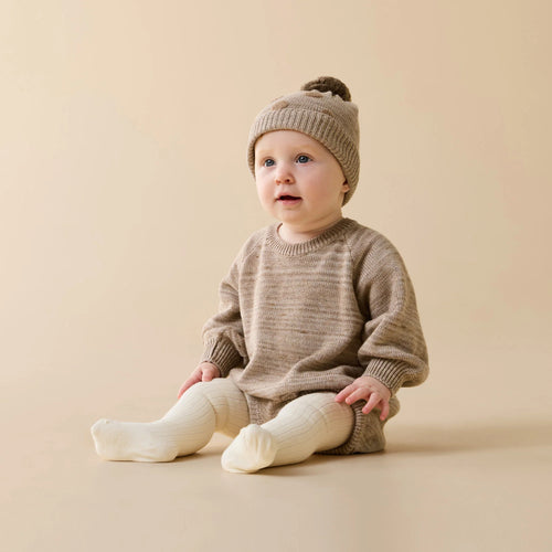 Wilson + Frenchy | Sandstone Organic Knitted Bauble Hat
