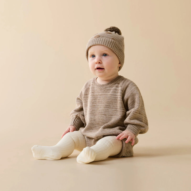 Wilson + Frenchy | Sandstone Organic Knitted Bauble Hat