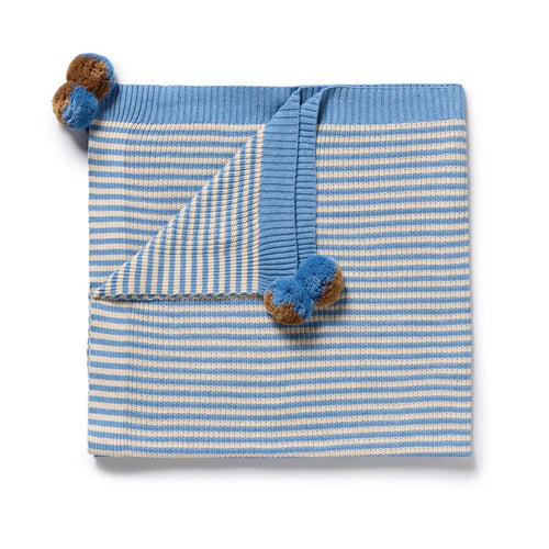 Wilson + Frenchy | Frosted Blue Organic Knitted Blanket