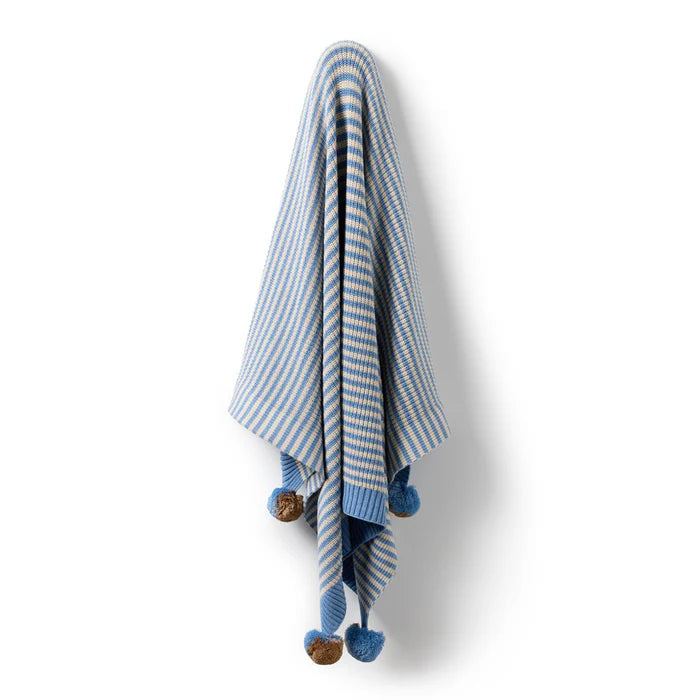 Wilson + Frenchy | Frosted Blue Organic Knitted Blanket