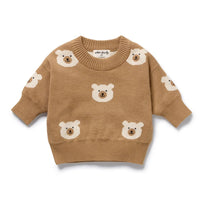 Wilson + Frenchy | Beary Cute Organic Knitted Jacquard Jumper