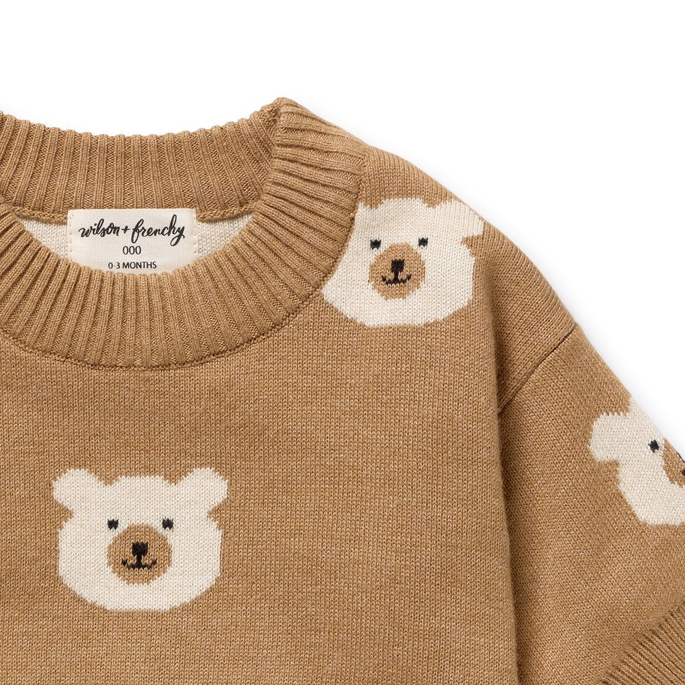 Wilson + Frenchy | Beary Cute Organic Knitted Jacquard Jumper