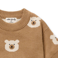 Wilson + Frenchy | Beary Cute Organic Knitted Jacquard Jumper