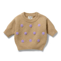 Wilson + Frenchy | Oat & Mulberry Organic Knitted Bauble Jumper