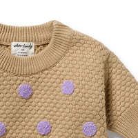 Wilson + Frenchy | Oat & Mulberry Organic Knitted Bauble Jumper