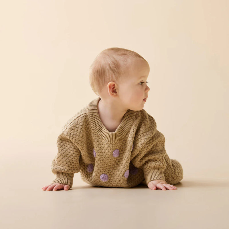 Wilson + Frenchy | Oat & Mulberry Organic Knitted Bauble Jumper