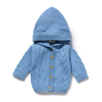 Wilson + Frenchy | Frosted Blue Organic Knitted Cable Jacket