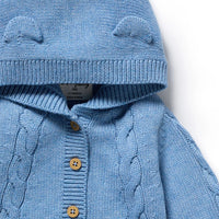 Wilson + Frenchy | Frosted Blue Organic Knitted Cable Jacket