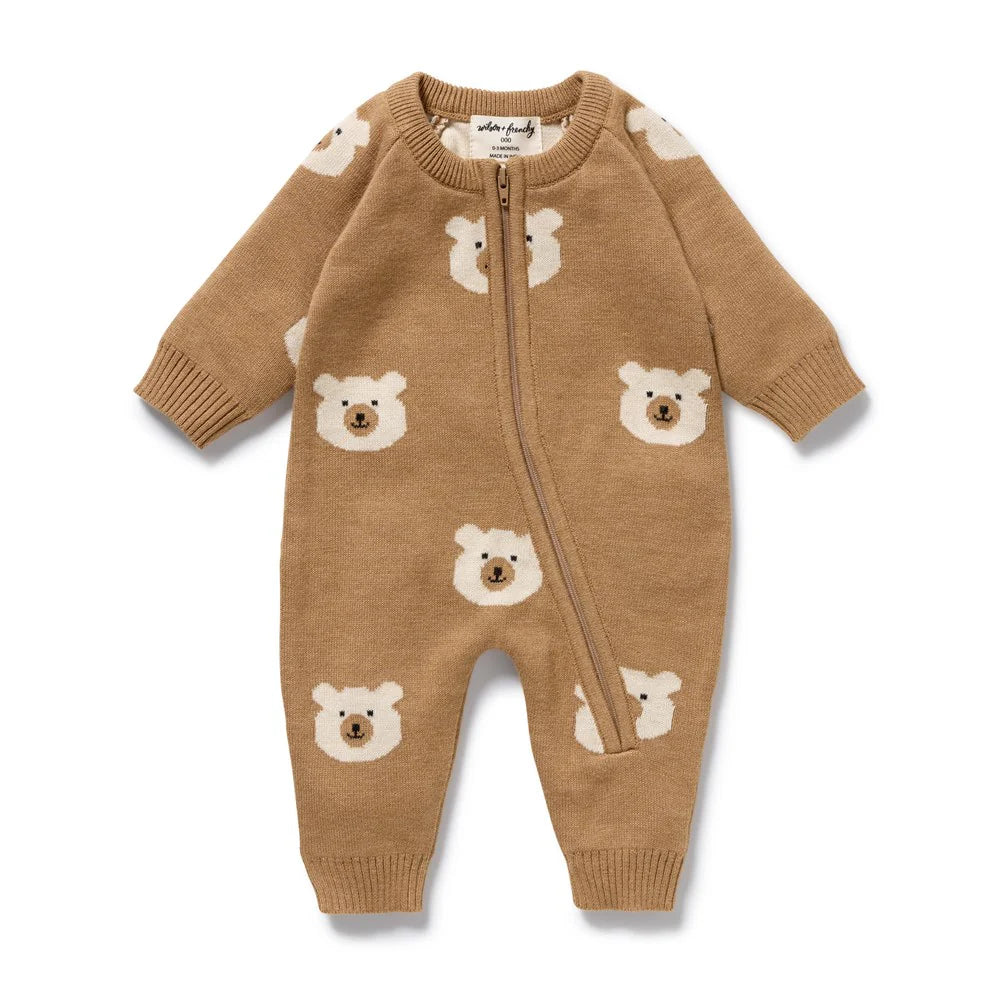 Wilson + Frenchy | Beary Cute Organic Knitted Growsuit
