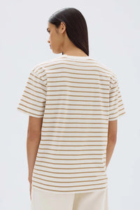 Assembly Label | Womens Port Stripe Tee - Tan Stripe