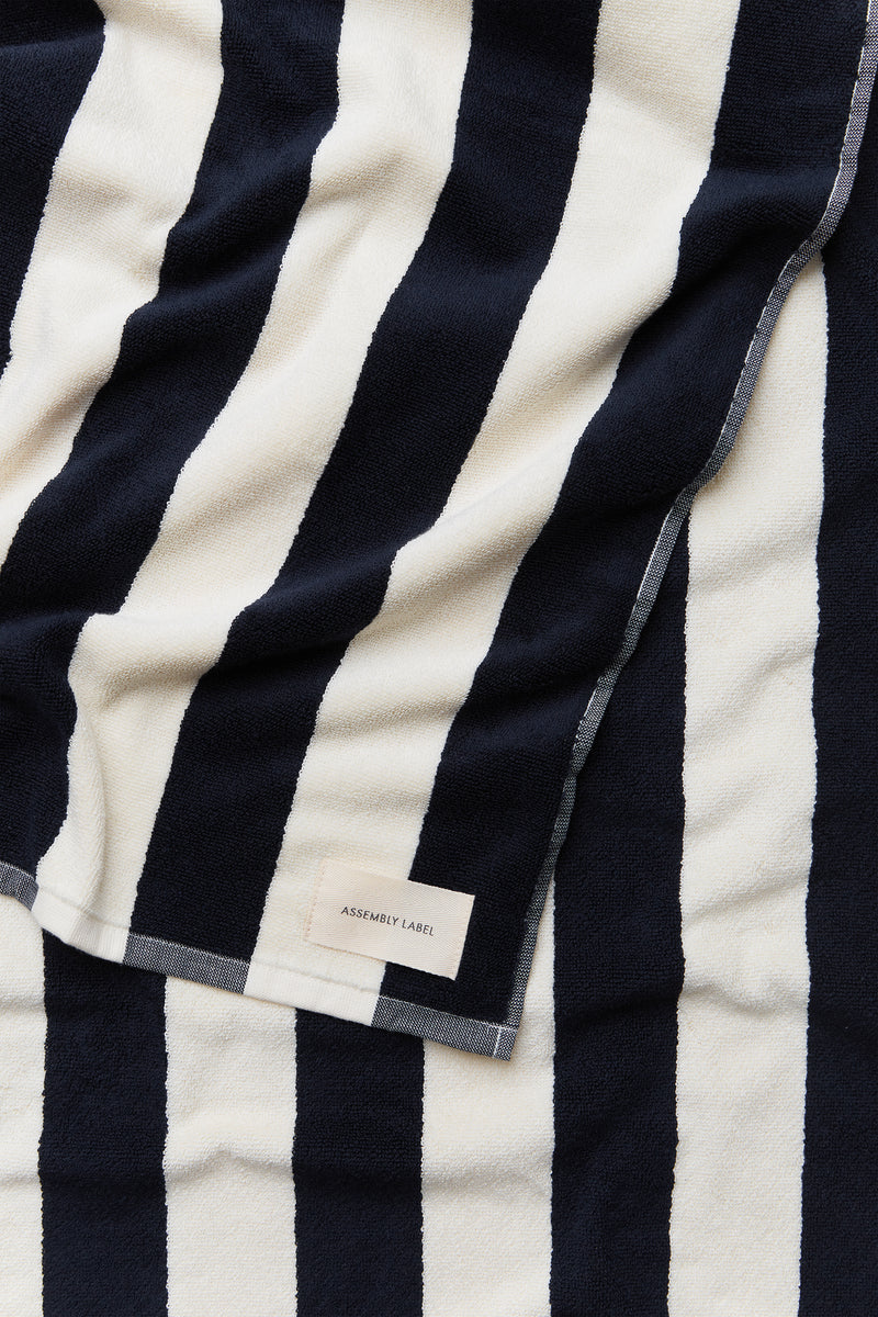 Assembly Label | Wide Stripe Beach Towel - Navy/White