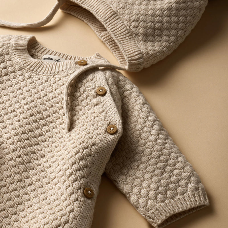 Wilson + Frenchy | Cream Knitted Bubble Kimono Jumper