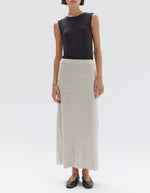 Assembly Label | Wool Cashmere Rib Skirt - Oat Marle