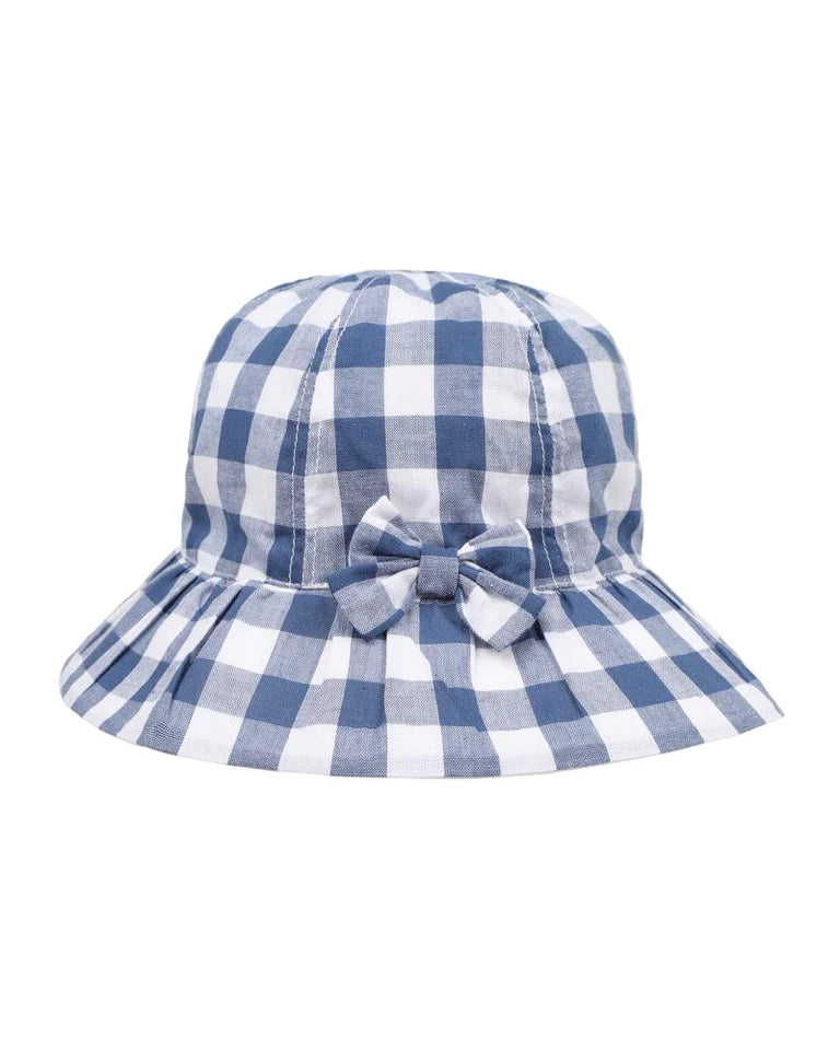 Bebe | Hallie Blue Check Sun Hat